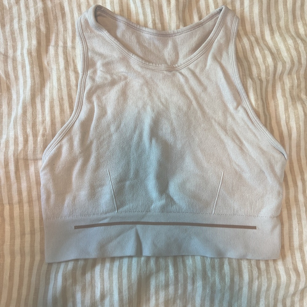 Lunya Seamless Modal Racer Bralette in white